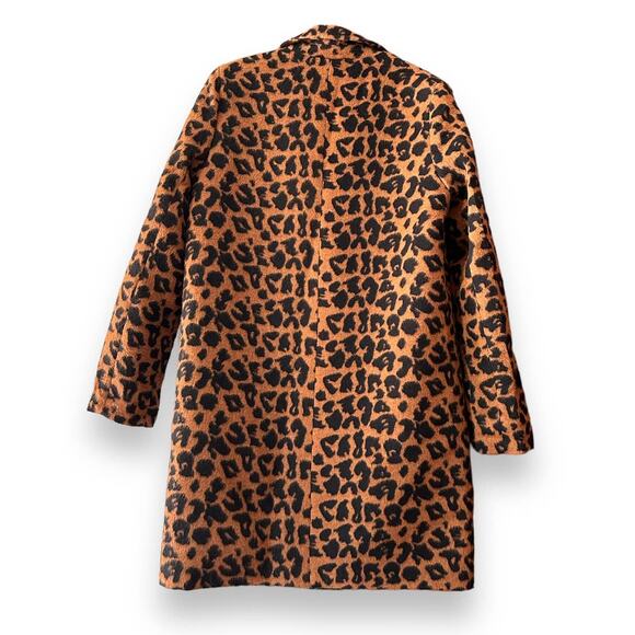 Leopard Faux Fur Winter Coat Women SANS SOUCI Sz Small - Picture 3 of 8